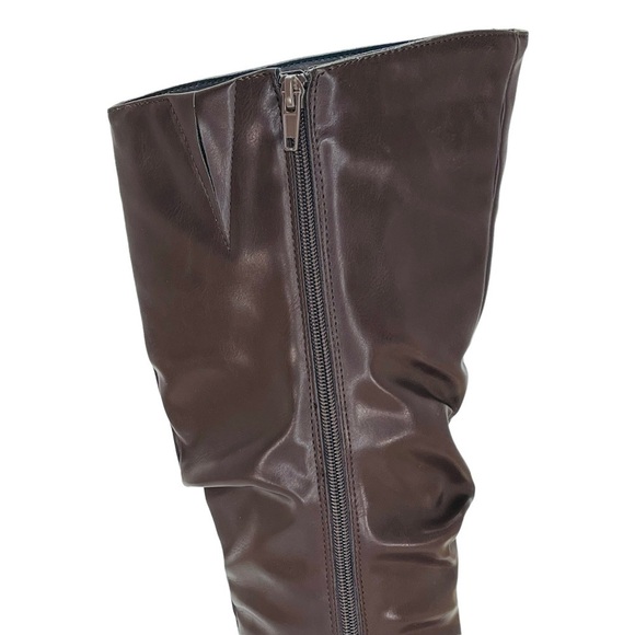 Easy Street Tessla Dark Brown Faux Leather Knee High Womens Boots Size 10W - Picture 7 of 10